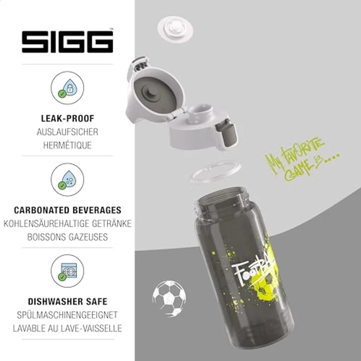 Sigg 9001.50 Viva One Football Tag Trinkflasche Grau – Bild 4