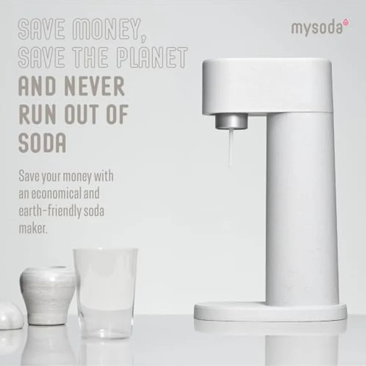 Mysoda Woody White Kohlensäureerzeuger inklusive BPA-freie Wasserflasche, weiß, WD002F-WE, One Size – Bild 4