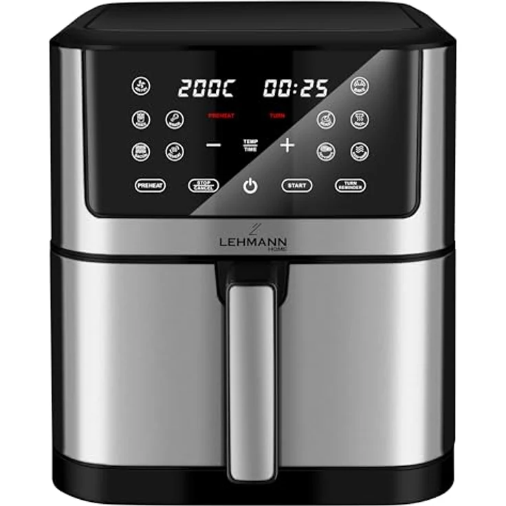 LEHMANN LHODF-1880 Heißluftfritteuse 8L XXL, 1800 W, 10 Programme, ohne Öl bis zu 200°C, Touchscreen - Schwarz – Bild 1