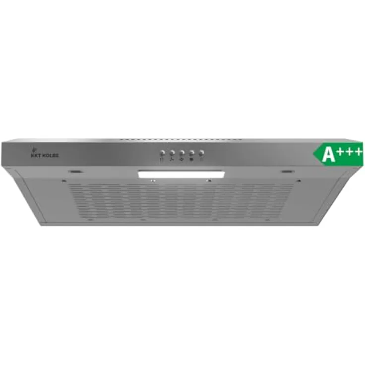 KKT KOLBE Unterbau-Dunstabzugshaube Flachschirmhaube UBH200ED, 60 cm Edelstahl silber, Abluft- und Umluftbetrieb, LED-Beleuchtung, 3 Leistungsstufen
