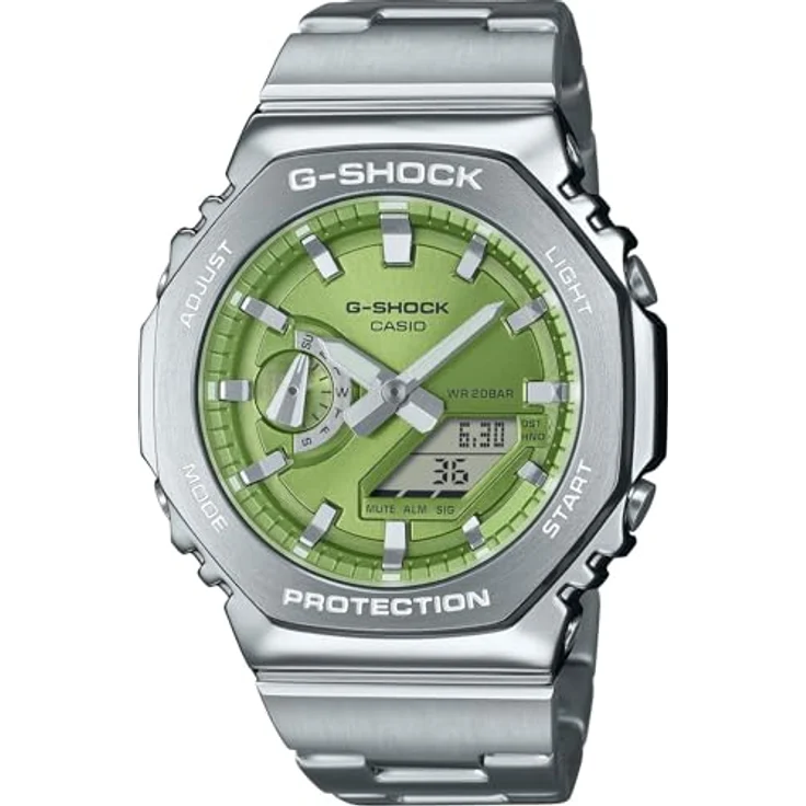 Casio G-Shock GM-2110D-3AER Classic Herrenuhr mit 24 Stunden Anzeige und Stoppuhr, grün – Bild 1