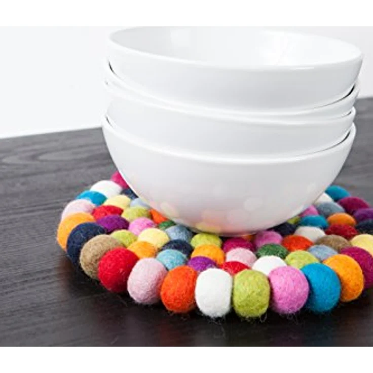 myfelt Filzkugel Topfuntersetzer - Lotte - 20 cm, bunt – Bild 5