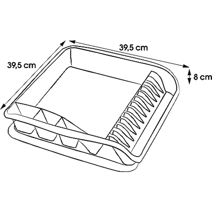 keeeper Geschirrabtropfkorb mit Tablett, BPA-freier Kunststoff, 39,5 x 39,5 x 8 cm, Pierre, Transparent – Bild 2