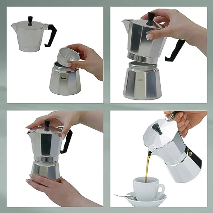 Kela 10590 Espressokocher, Für 3 Tassen, Aluminium, Italia – Bild 8
