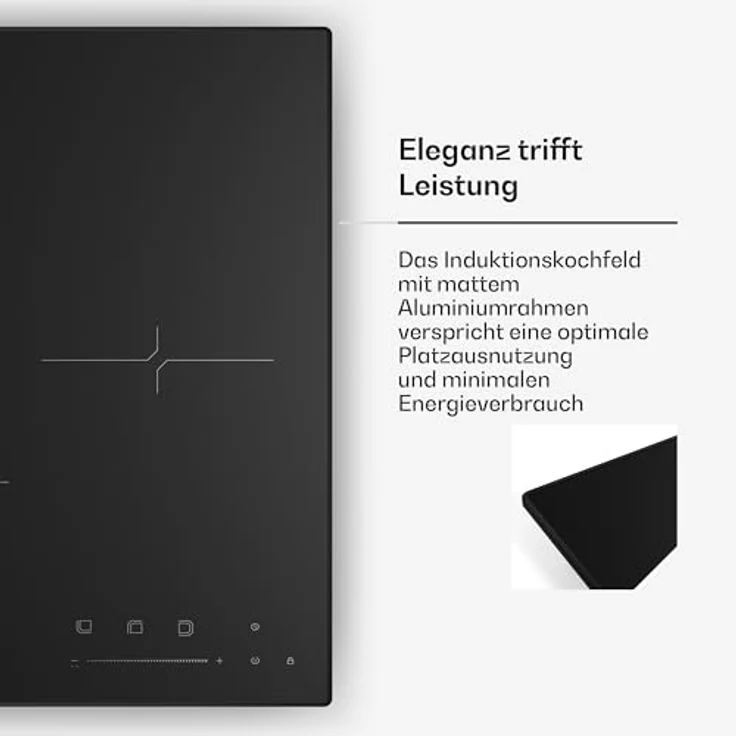 Klarstein Induktions-Kochfeld Velaire XFC503I-B1S, 3 Kochzonen 5500 W, Touch Timer, minimalistisches Design – Bild 4