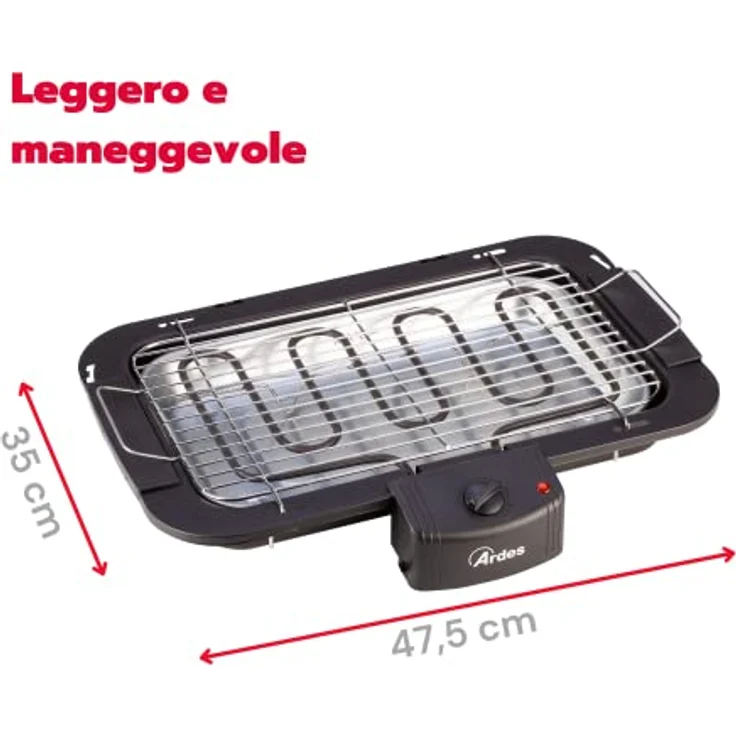 Ardes ar1b01 Elektrischer Tischgrill tragbar schwarz 2200 W – Bild 5