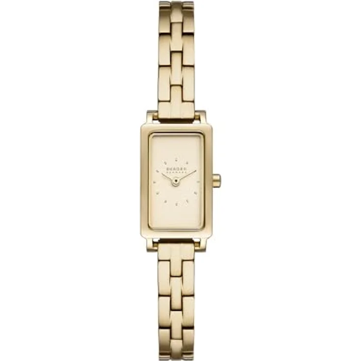 Skagen Damen Analog Quarz Uhr SKW3154, goldfarbenes Zifferblatt, Edelstahlarmband, wasserdicht bis 30 m – Bild 1