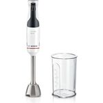 Bosch Stabmixer ErgoMaster Serie 4 MSM4W210, einhändig bedienbar, Edelstahl-Klingen, verschleißfreie Keramik-Kupplung, Mixbecher, QuattroBlade, AntiSplash Funktion, Einschaltsperre, 600 W, weiß