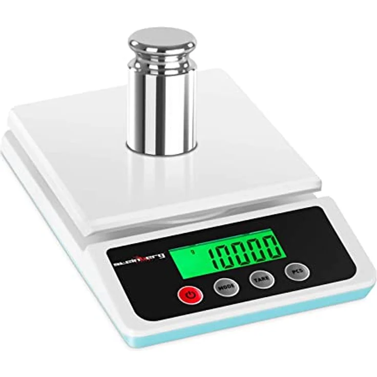Steinberg Systems SBS-LW-10000 Präzisionswaage bis 10 kg / 1g Feinwaage Digitalwaage LCD Display, Küchenwaage in Silber – Bild 1