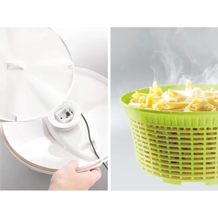 Leifheit Salatschleuder ComfortLine-Serie mit Rechts--links-Drehmechanismus im Deckel, Salattrockner inklusive Salatschüssel und Sieb, trocknet den Salat effektiv und schonend – Bild 4