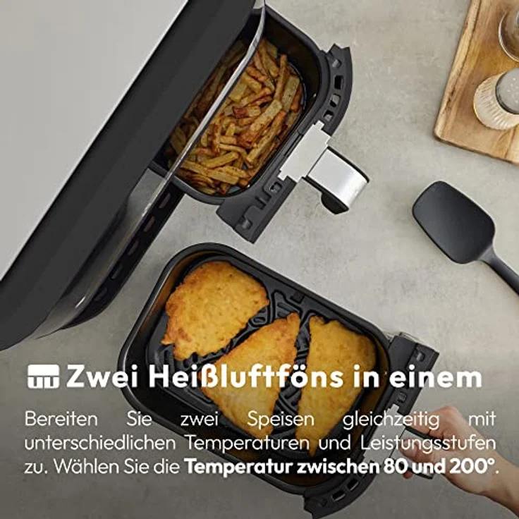 MasterPRO Rocket Duo 900 | Hot Air Fryer Double | Black | 9L Capacity and 2100W Power | LED Touch Screen and Non-Stick Basket | Fryer | 11 Functions in 1 – Bild 2