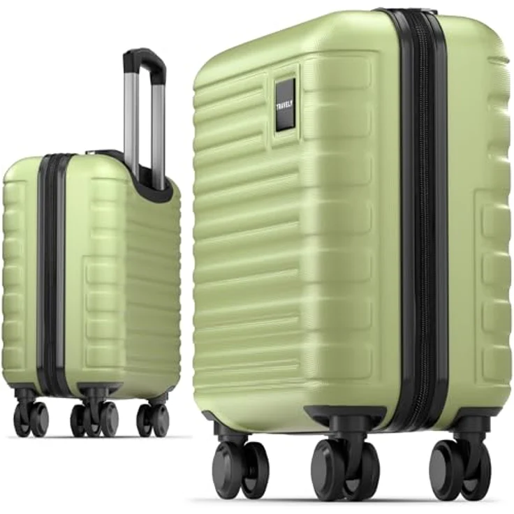 Travely Premium Handgepäck Koffer 45x36x20cm, 32L leicht mit sanften Rollen, passend für Ryanair und Lufthansa, Nachtschwarz – Bild 1