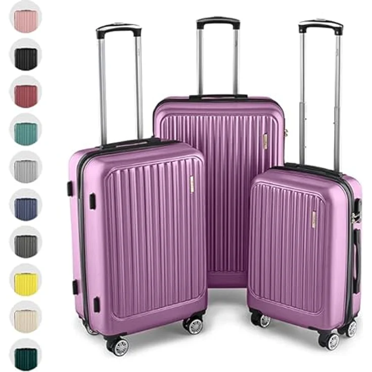 Easy Move ABS Hartschalenkoffer ERGONOMISCH & SICHER - Lila, Set – Bild 1