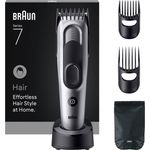 Braun HC7590, Haarschneider Series 7, Schwarz, Silber, 3 mm, 3,5 cm, 50 min, Integrierte Batterie, 1 h