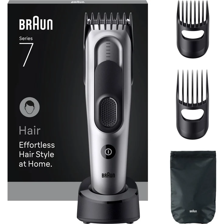 Braun HC7590, Haarschneider Series 7, Schwarz, Silber, 3 mm, 3,5 cm, 50 min, Integrierte Batterie, 1 h – Bild 1