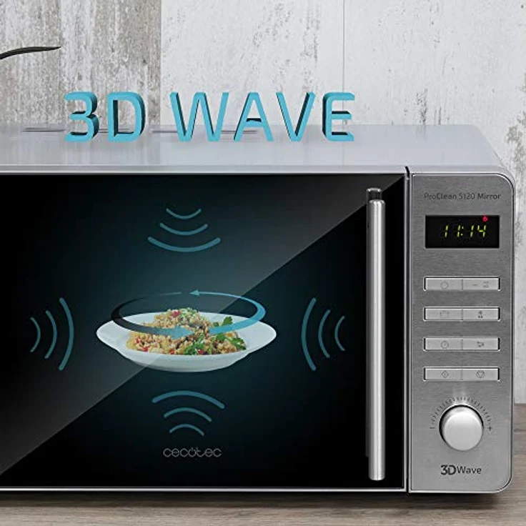 Cecotec 1533 Mikrowelle mit Grill, Standgerät, 20 Liter Garraum, 700 Watt, silber – Bild 4