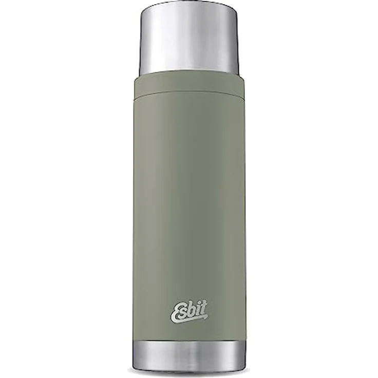 Esbit Thermoflasche Sculptor, isolierte Edelstahlflasche für warme und kalte Getränke, 1000 ml, Stone Grey – Bild 1