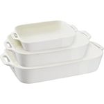 STAUB Auflaufform Set 3-tlg weiß, Keramik Ofenformen