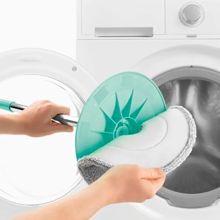 CLEANmaxx Power Spin-Mopp Wischtücher | Saugstarke Mikrofaser-Wischtücher im praktischem 2er-Set | Für alle Böden geeignet & Waschbar bei 40 °C | Ersatz-Stück [Ø 23cm] – Bild 3