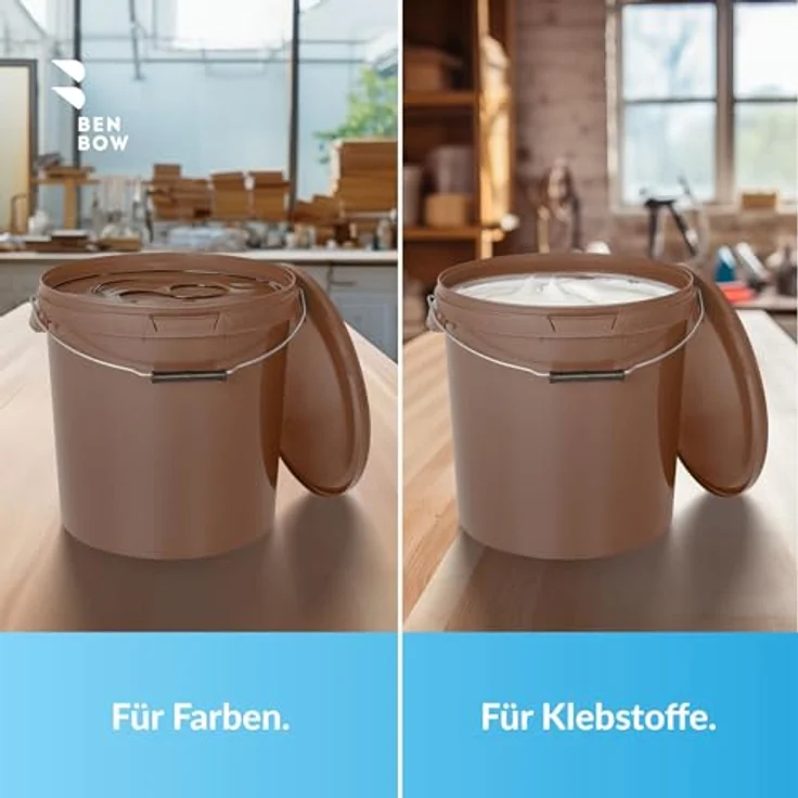 BenBow Eimer mit Deckel 30L, Braun BSR-, Luftdicht, Lebensmittelecht, BRC-, auslaufsicher (10 Stk.) – Bild 4