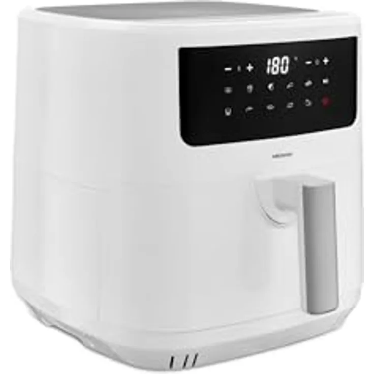 MEDION P10 XL Heißluftfritteuse, 6,8 L XXL, 2.150 W, zwei Edelstahlheizelemente, 9 Automatikprogramme, Touch Bedienfeld, matt