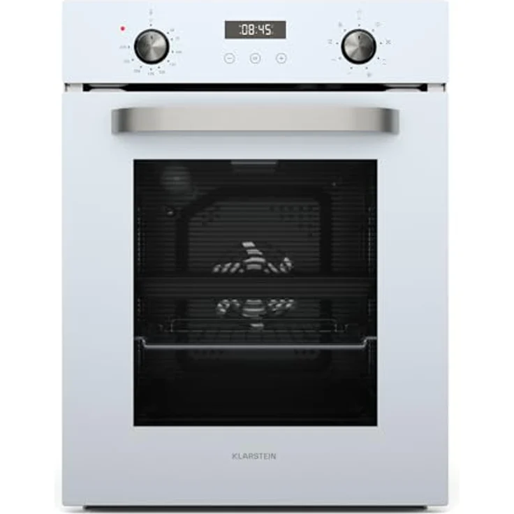Klarstein SmartSlim Einbaubackofen 45 cm, 49 L, 9 Funktionen, Dampfreinigung, abnehmbare Glastür, schwarzes Glas, digitaler Timer – Bild 1
