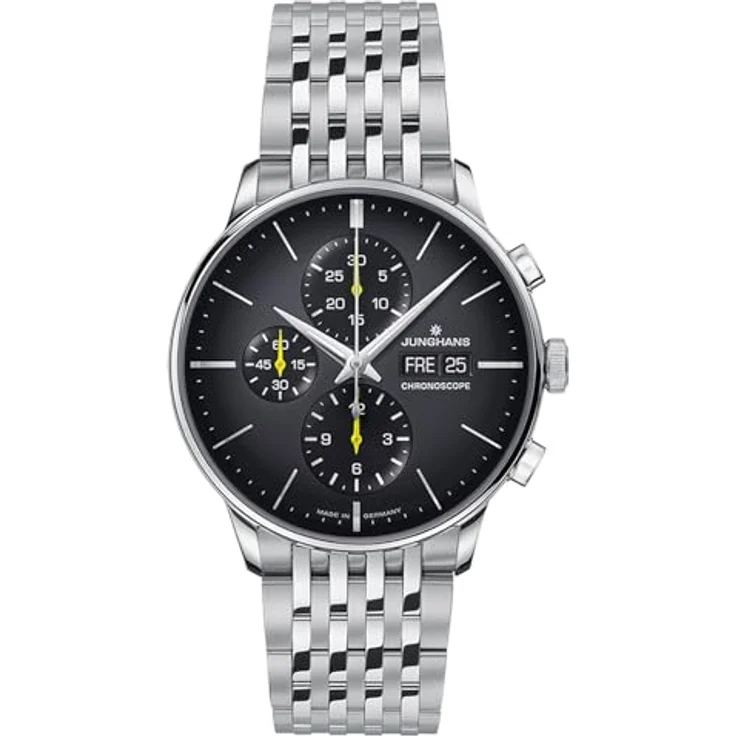 JUNGHANS Herren-Automatikuhr Meister Chronoscope Stahl 027/4429.46
