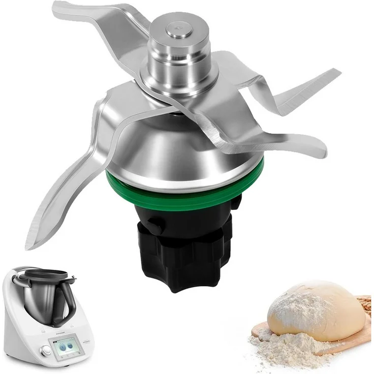 TUWENA Flügelmesser für Thermomix TM5/TM6, Edelstahl Ersatzmesser mit Dichtungsring, rostfrei