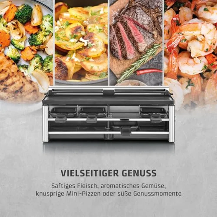 CASO Raclette AirClean, Raclettegrill mit Dunstabzug für 8 Personen, 1500 Watt, PFAS-freie Antihaft-Keramikbeschichtung, austauschbarer Geruchs- und Kohlefilter – Bild 5