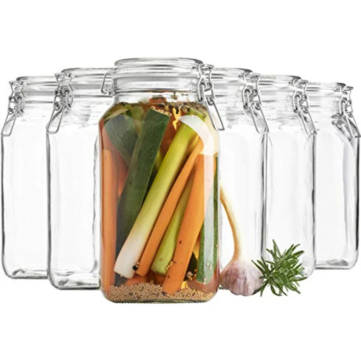 MÄSER 925343 Gothika, Einmachgläser groß, 6er Set à 2,5 l, made in Germany, Vorratsgläser mit Deckel und Drahtbügel zum luftdichten Aufbewahren, Einkochen und Einlegen, Glas, transparent – Bild 7