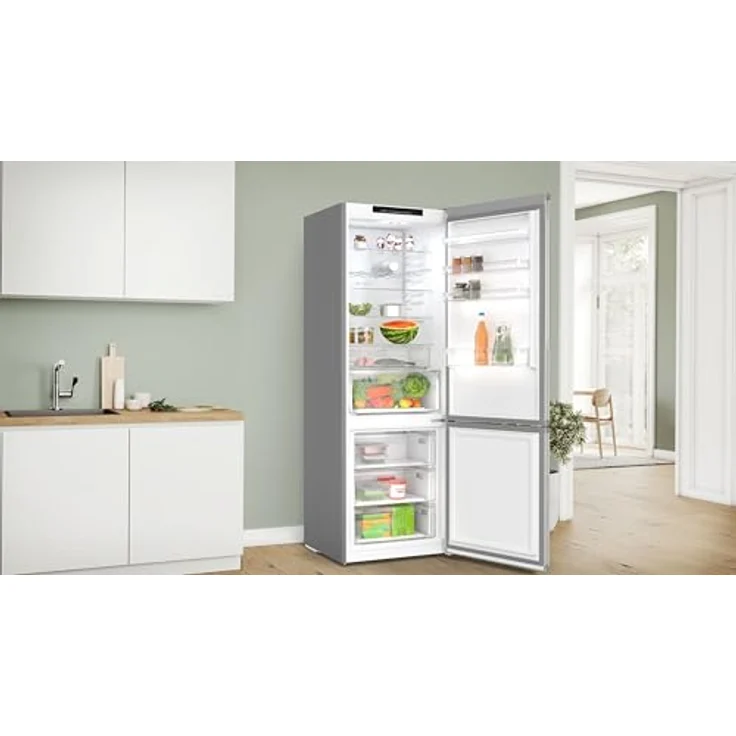 Bosch Serie 4 KGN492IAF Kühl-Gefrier-Kombination, 440 l, Gebürsteter Stahl, Total No Frost, 203 cm Höhe, Gefrierbereich unten – Bild 2
