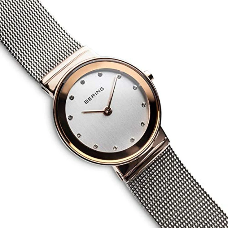 BERING Damen Uhr Quarz Movement - Classic Collection mit Edelstahl und Saphirglas 10126-066 - 5 ATM, Roségold/Silber – Bild 3