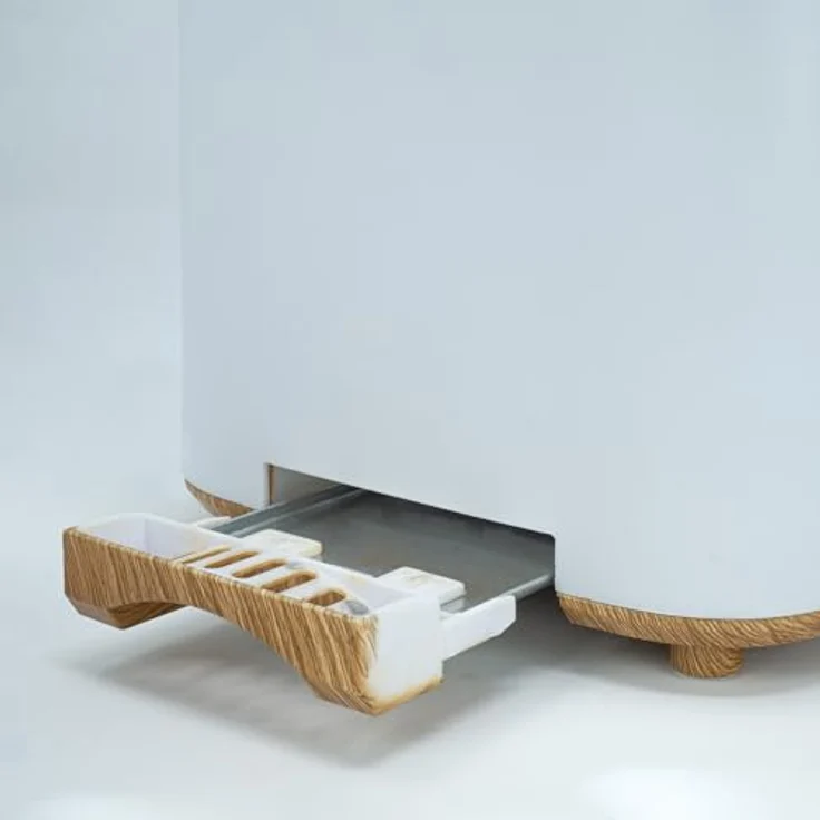 JOCCA Nature-Linie Toaster, 2 Scheiben mit 7 Toaststufen und Auftaufunktion, Weiß mit Holzakzenten – Bild 4