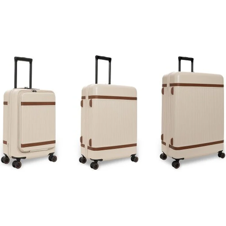 The Chesterfield Brand Zuna 4 Rollen Kofferset, 3-teilig, beige, aus 100% Polycarbonat, Maße: 50 cm x 30 cm x 75 cm