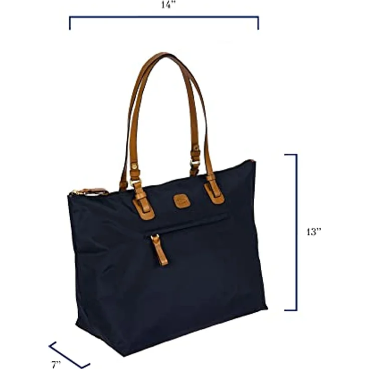 Bric's X Bag 3in1 Shopper, eleganter Nylon-Shopper mit Lederdetails, schwarz, inkl. Reißverschlussetui – Bild 2