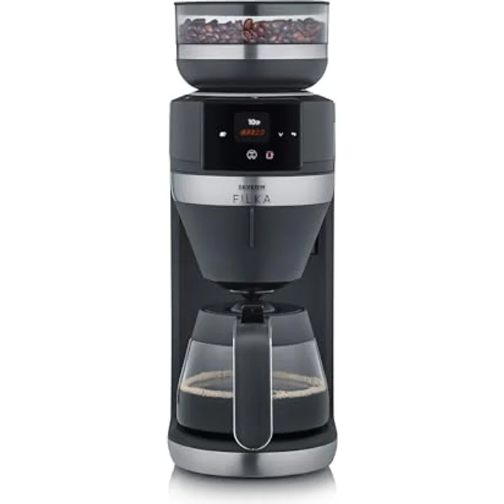 SEVERIN Filterkaffee-Vollautomat FILKA KA 9694, Edelstahl, gebürstetmattschwarzsilber, 10 Tassen Kapazität – Bild 2