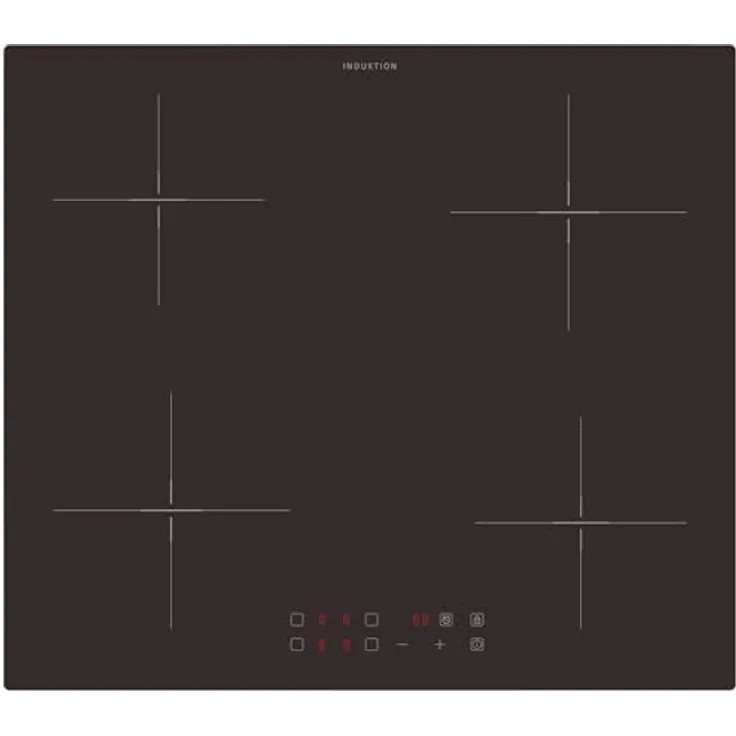 Oranier Induktionskochfeld KFI925, 60 cm autark mit 4 Kochzonen, Touch Control, matte Glaskeramik, 9 Leistungsstufen, Booster-Funktion, Topferkennung & Timer