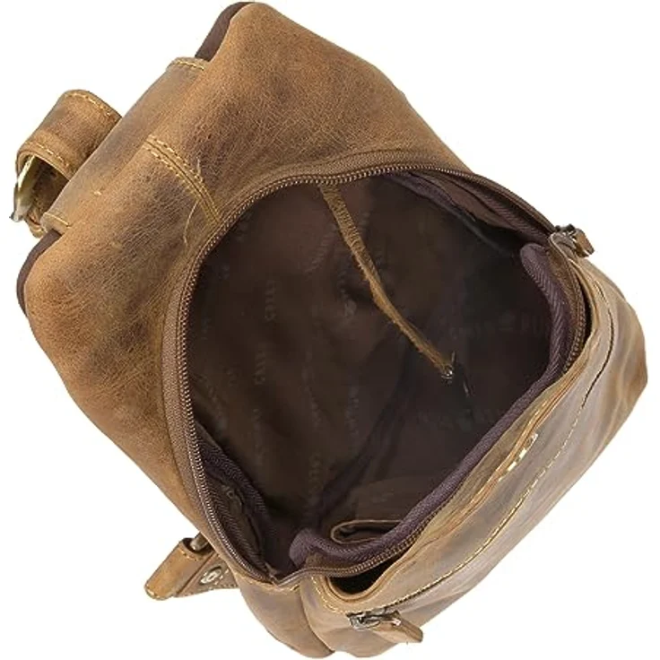 Greenburry Umhängetasche Vintage, Leder, großes Hauptfach, praktische Größe – Bild 6