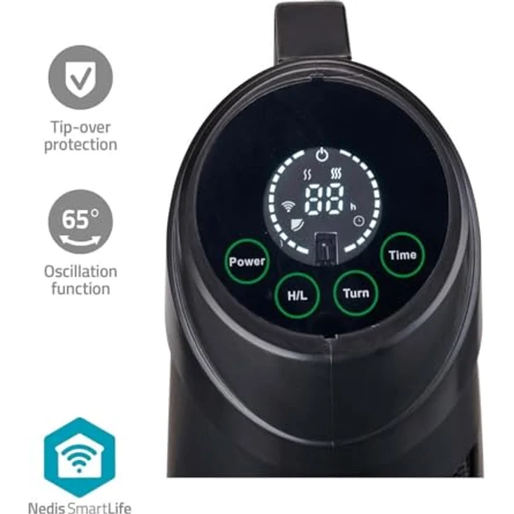 Nedis SmartLife Terrassenheizer Wi-Fi 1200 W 2 Wärmeeinstellungen Oszillation Stolperschutz IP24 Schwarz – Bild 6