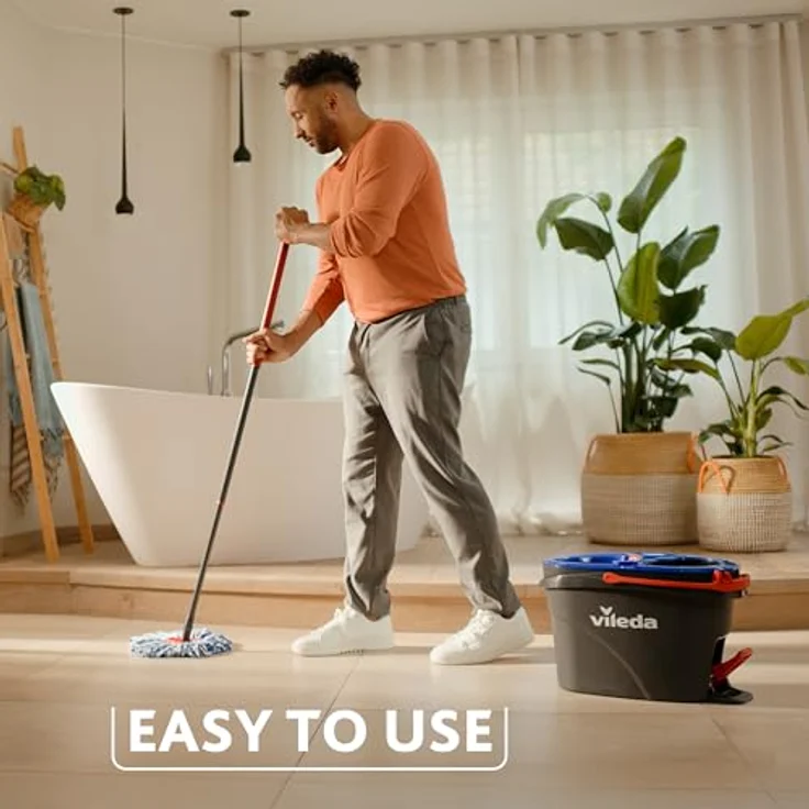 Vileda H2PrO Wischmopp-Ersatzkopf, Mikrofaser-Moppkopf für hartnäckigen Schmutz, waschbar und langlebig, 1er Pack für alle Hartböden – Bild 5