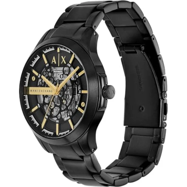 Armani Exchange Watch for Men, Automatic Movement and 46mm Case Size with Stainless Steel, Black Dial and Bracelet, Water Resistant up to 50m – Bild 2