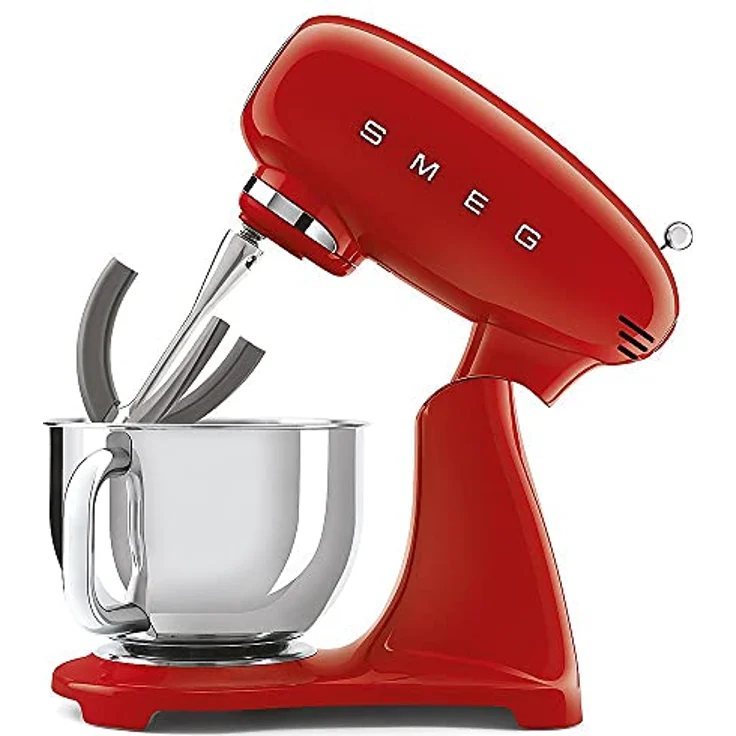 Smeg SMF03RDEU Küchenmaschine mit Direktantrieb, 800W, 4,8 L Edelstahlschüssel, rot, Serie: SMF03 – Bild 5