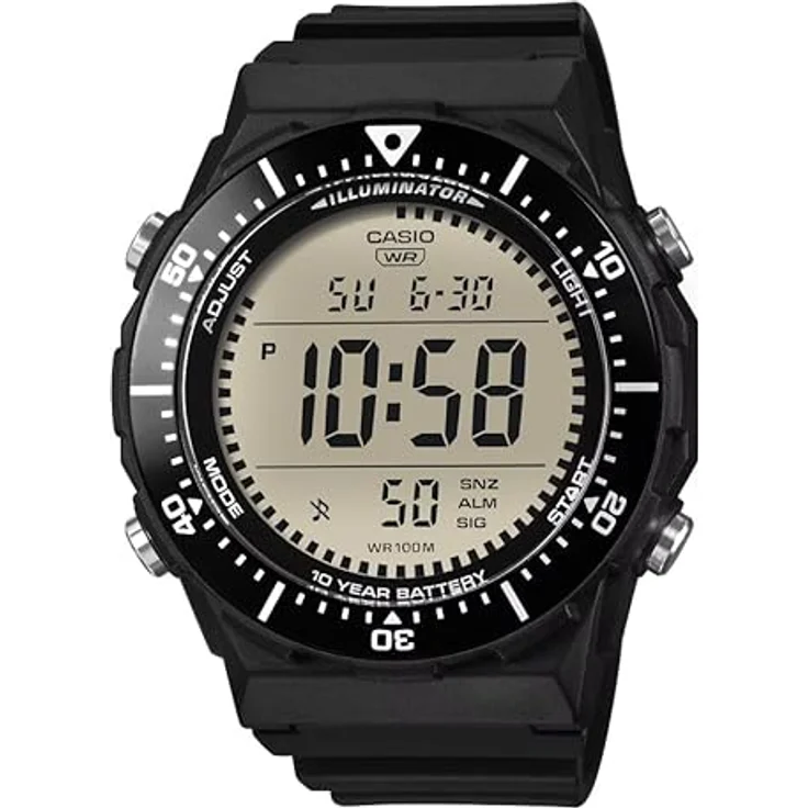 Casio Digitale Sportuhr AE-1700H-1AVEF, wasserdicht bis 10 bar, mit LED-Hintergrundbeleuchtung, Stoppuhr und Wecker, schwarz – Bild 1