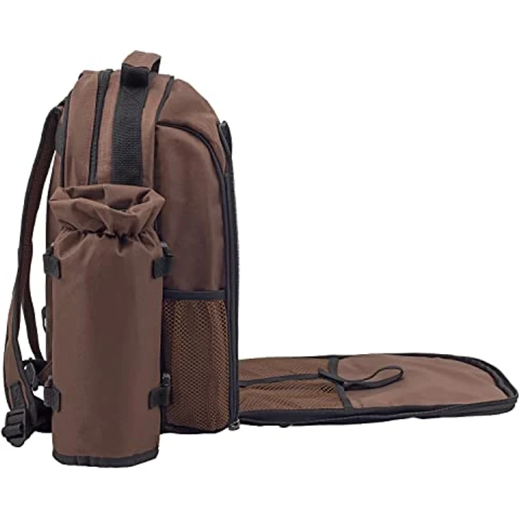 Ohne Picknickdecke Braun  anndora Picknickrucksack Rucksack braun retro und Zubehör 15 teilig  2 Personen – Bild 8
