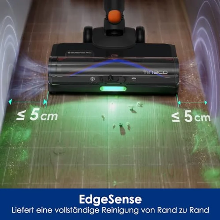 Tineco Pure ONE S70, Akku Staubsauger mit 200 AW, 3DSense Pro Reinigungssystem, 95 Min. Akkulaufzeit, 6-stufiges Filtersystem, ZeroTangle-Bürste, orange – Bild 4