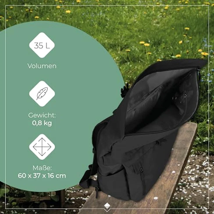 travelite BASICS Rollup Rucksack, Freizeit- und Arbeitsrucksack mit Laptopfach 15,6 Zoll, atmungsaktive Rückwand, in mehreren Trendfarben erhältlich – Bild 3