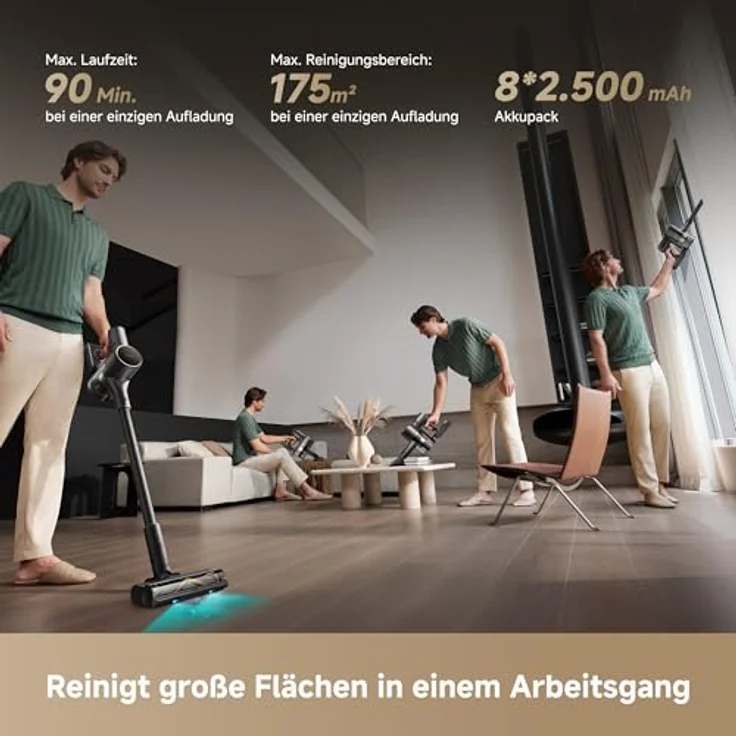 Dreame R20SE-A Akku Handstaubsauger, 20KPa Saugkraft, 0 Tangle Bürste, 5-schichtiger Filter, Schwarz, mit LED und App, 90 Minuten Akkulaufzeit – Bild 10