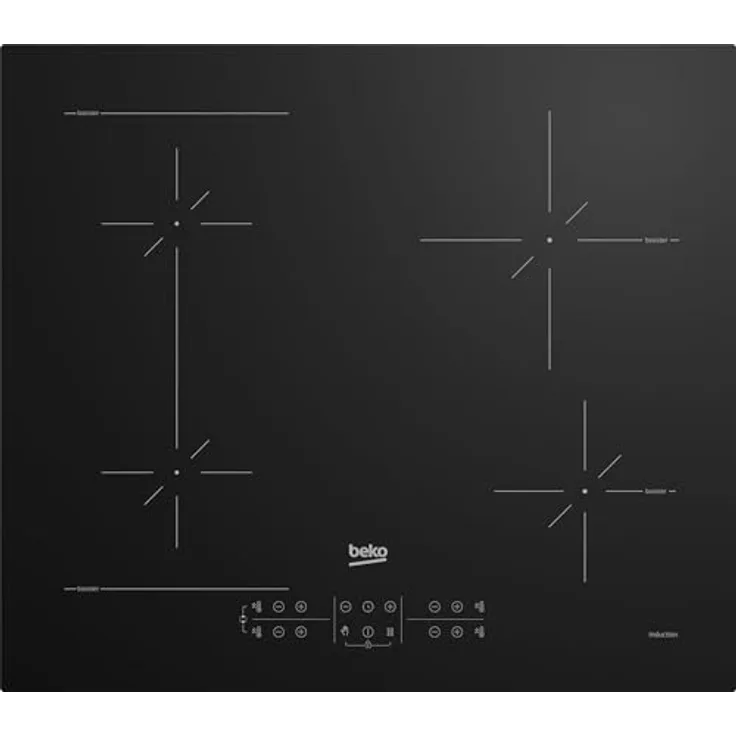 Beko HII64200SFMT Induktionskochfeld, 4 Brenner, 60 x 52 cm, schwarz