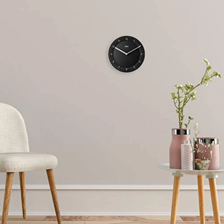 Braun Funkwanduhr Wanduhr, Kunststoff, Schwarz, normal – Bild 3