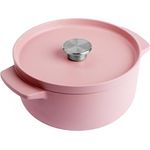 KitchenAid Cast Iron 22cm/3,3L Kasserolle mit Deckel, Hochwertig, Robust & Langlebig, Anbraten, Bräunen, Braten, PFAS-freie Emaille Innenseite, Induktion, Ergonomischer Griff, Ofenfest bis 260°C, Dried Rose